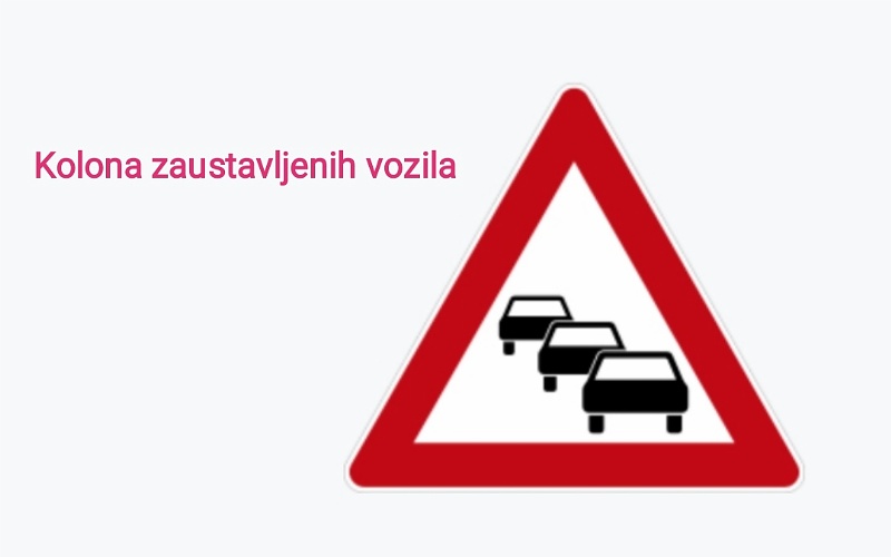 Znak opasnosti za kolonu vozila 