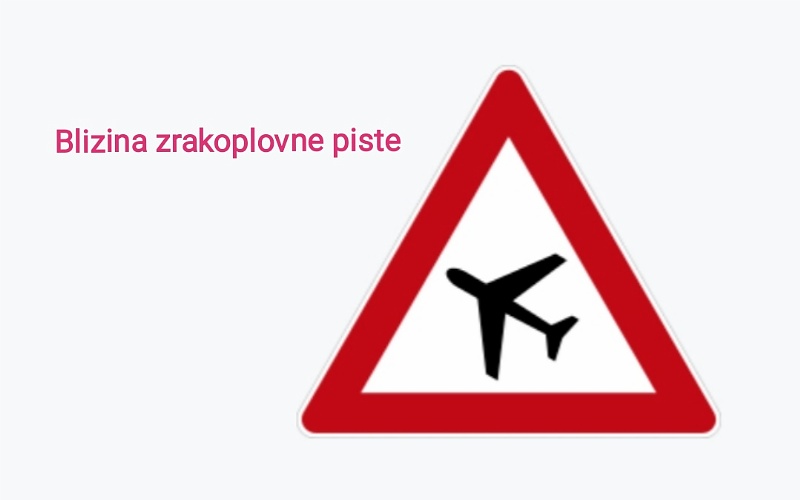 Znak opasnosti blizine zrakoplovne piste