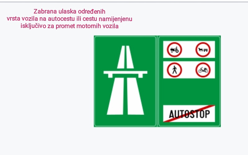 Prometni znakovi obavijesti za zabranu 