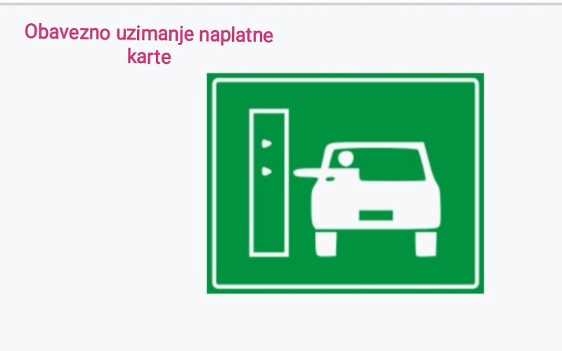 Prometni znakovi obavijesti za cestarinu 