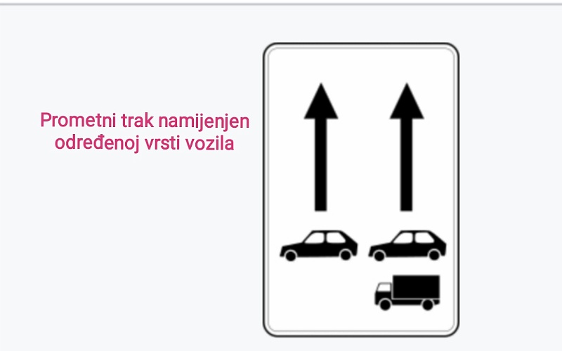 Prometni znakovi obavijesti za prometne trake 